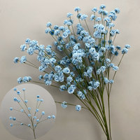Fleurs artificielles romantiques à longue tige de 110 cm, petites boules de fleurs en soie, fleurs de gypsophile, pompons pour mariage et événements