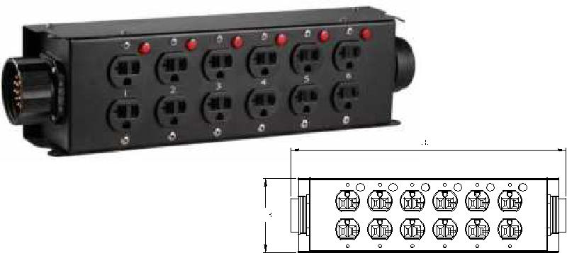 19 Pin Socapex to 12x Edison Power Distro Box for Stage DJ Lighting