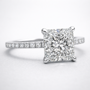 Minimal design platinum diamond ring for women classic engagement wedding ring stylish jewelry gift for her - Product Image 3