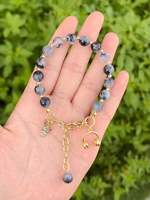 Bracelet en perles de verre violettes réglable avec breloques Vierge Marie en cuivre, bijoux multicolores pour femmes, vente en gros