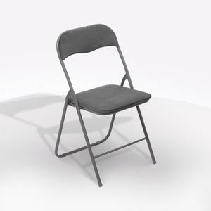 เก้าอี้พับกำมะหยี่สีเทา - Product Image 1