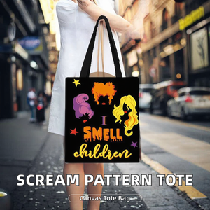 1 Sac fourre-tout en toile personnalisé à motif 'You hang up Scream' tendance, sac à bandoulière de voyage réutilisable pour femme, sac de shopping sur mesure - Product Image 2