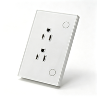 Stop Kontak Pintar WiFi Tuya dengan Panel Kaca, Pemantauan Listrik, Timer, dan Kontrol Jarak Jauh via Aplikasi, Google Home, dan Alexa