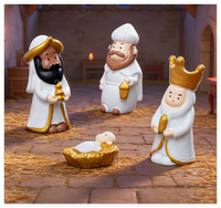 Figurines religieuses miniatures en résine 3D, ensemble de crèche de Noël, bébé Jésus, ange, peintes à la main, accessoires de bricolage écologiques pour scène