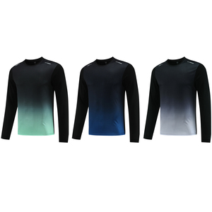 T-shirt de sport à manches longues, hauts athlétiques respirants à col rond à séchage rapide, t-shirts décontractés pour la course à pied, l'entraînement et la remise en forme - Product Image 1