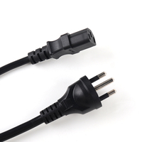 Cordon d'alimentation thaïlandais à 3 broches, fiches mâle et femelle IEC, 10A, contacts en laiton semi-isolés, indice de protection IP35, pour appareils électroménagers