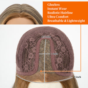 Perruque Lace Front Synthétique en Gros, Monofilament Transparent, Ondulation Naturelle, Résistante à la Chaleur, Sans Colle, pour Femmes - Product Image 5