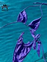 Ensemble de maillots de bain pour femmes, micro bikini à col halter, string à séchage rapide, maillot de bain taille haute