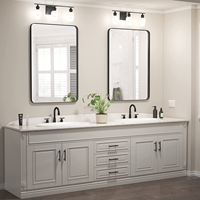 Miroir de salle de bain mural haute définition moderne personnalisé rectangulaire en alliage d'aluminium avec cadre noir pour coiffeuse d'hôtel
