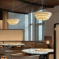 Luminaire suspendu et plafonnier LED multi-couches en résine imitation albâtre pour hôtel, restaurant, chambre et couloir