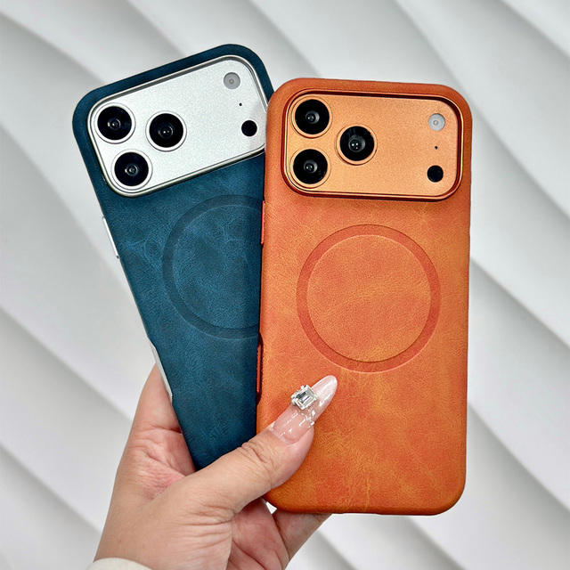 JOYPORODO L183 Luxury Fashion Crazy Horse Skin Magnetic Phone Case Shatterproof Leather Case for iPhone 13 14 15 16 17 Pro Max