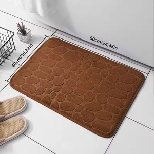 Pebble Embossed Coral Velvet Bathroom Non Slip Mat Household Quick <b>Drying</b> <b>Small</b> Carpet <b>Machine</b> Washable Home Floor Rugs - Product Image 5