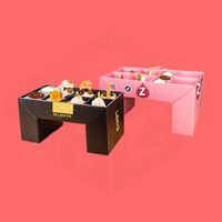 Boîte à bento jetable en carton ondulé avec logo personnalisé, en matériaux recyclés, pour plats à emporter, brunch et emballage alimentaire avec couvercle