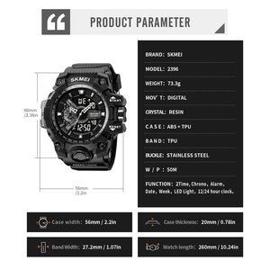 Nouvelle Montre de Sport <span class=keywords><strong>G</strong></span> Analogique et Digitale à Succès pour Hommes, Étanche, Lumineuse, avec Alarme et Chronomètre, Noir Élégant et Résistante aux Chocs - Product Image 6