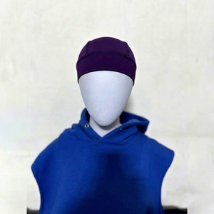 Unisex Solid <b>Purple</b> Beanie <b>Hat</b> 100% Acrylic Flat Knitted Casual Winter Cap for Adults 56-58CM Head Circumference - Product Image 1