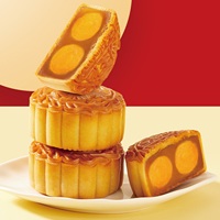 Guangzhou Restaurant Gâteaux de lune cantonais Pâte de graines de lotus rouge Double jaunes d'oeufs Festival de la mi-automne Cuit traditionnel instantané