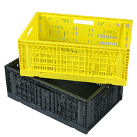Caisses en plastique pliables robustes en maille pour fruits, légumes, récolte agricole, paniers de stockage empilables et emboîtables
