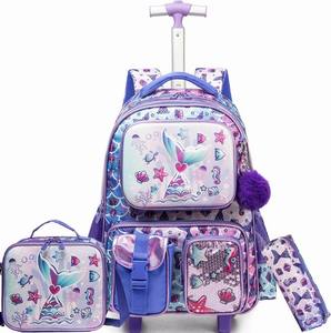 Jasminestar Mochila Escolar <span class=keywords><strong>con</strong></span> <span class=keywords><strong>Ruedas</strong></span> Tipo Trolley para Niños y Niñas <span class=keywords><strong>con</strong></span> Lentejuelas y Bolsillo Multiusos - Product Image 4