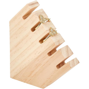 Expositor de joyería de madera, soporte de exhibición de anillos de sobremesa, estante de almacenamiento de joyas para tienda de joyería, organizador de adornos - Product Image 5