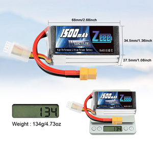 <span class=keywords><strong>Batterie</strong></span> LiPo 1500mAh 3S 100C en gros, pack de remplacement léger avec étui souple pour bateau RC, bateau de course, drone FPV - Product Image 2