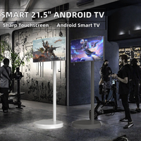 Écran d'affichage numérique Android 21,5 pouces avec écran tactile, afficheur intelligent, téléviseur portable sur pied pour les centres commerciaux, les aéroports