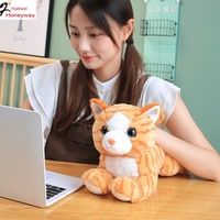 Honeyway confortable cadeau pour enfants simulation Pose chat poupée en peluche lit chat endormi PP coton remplissage jouets en peluche