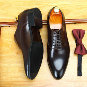 Luxurious Custom-made Suit of English Leather Formal Business Shoes with Handcrafted Square Toe <b>Caps</b> Anti-Slippery - Product Image 3