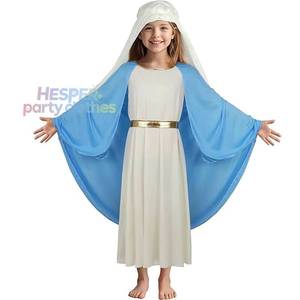 Disfraz de la Virgen María para Niñas de HP Halloween, Vestido Bíblico, Disfraz de Pascua, Túnica para Niñas, Ropa para Festivales, Carnaval y Actuaciones - Product Image 1