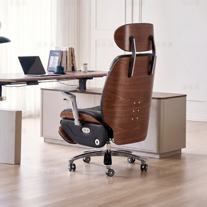 Fauteuil de Direction Moderne en Cuir PU avec Appui-tête Réglable, Roulettes Pivotantes et Design Multifonctionnel pour Usage Domestique et Commercial - Product Image 3
