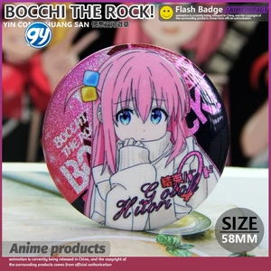 <span class=keywords><strong>Bocchi</strong></span> le <span class=keywords><strong>Rock</strong></span> Argent Paillettes Double Flash Anime Badge Yamada Ryo Hitori Gotou Personnage Pin Porte-clés Étudiant Cadeau Musique Fans - Product Image 2