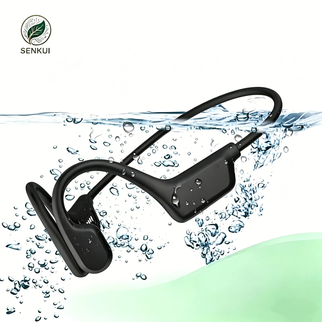 Bone Conduction Headphones IPX8 Waterproof Ear-Hook Design for V6.0 Magnetic Charging Stereo Surround Bass Boost
