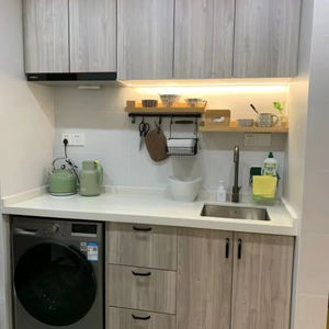 ตู้ครัวขนาดเล็กแบบหนึ่งหน่วยสำหรับโรงแรมห้องเดี่ยวพร้อมเฟอร์นิเจอร์แบบแยกส่วนสำหรับโรงแรมอพาร์ทเม้นต์ - Product Image 1