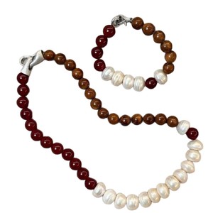 Bracelet en perles <span class=keywords><strong>d</strong></span>'eau douce chic et tendance pour femme, collier en agate de Cook avec chaîne en bambou – Fait main, personnalisé et très tendance - Product Image 5