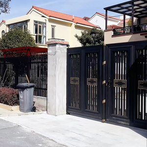 מורדן יוקרה בסגנון אלומיניום שער חשמלי 3d מודגם מחסום חצר חיצונית לחניה וכניסה שער וילה אלגנטית - Product Image 3