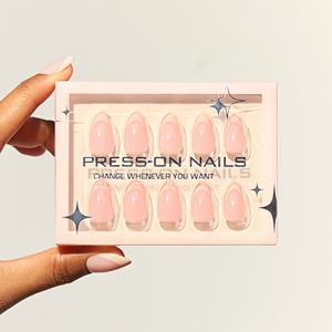 <span class=keywords><strong>Uñas</strong></span> a presión de almendras <span class=keywords><strong>cortas</strong></span> francesas de color rosa claro, estilo diario minimalista, suministro de belleza acrílico, <span class=keywords><strong>uñas</strong></span> artificiales de alta calidad - Product Image 4