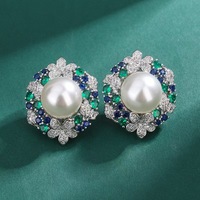 Parure de bijoux vintage vertes en laiton plaqué rhodium avec perles simulées, collier, boucles d'oreilles et bague, tendance pour femme, idéale pour mariage, fiançailles et soirées