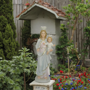 Estatua de la Virgen María y el Niño <span class=keywords><strong>Jesús</strong></span> de 36 Pulgadas, de Poliresina, Pintada a Mano, Duradera, Personalizable, Decoración para el Hogar - Product Image 1