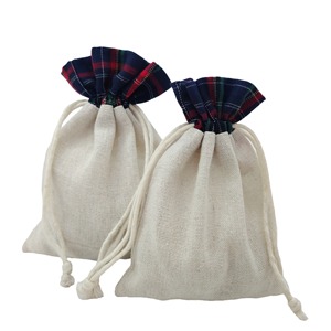 Custom <b>Drawstring</b> Cotton Gift <b>Bags</b> Calico <b>Make</b> <b>up</b> Pouch - Product Image 3