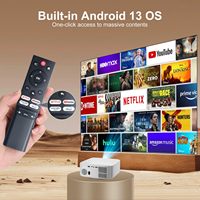 Petit projecteur portable 1080P 4K à courte focale, Smart Home LED Android TV, son stéréo HIFI, prise en charge de plusieurs applications, WiFi BT USB