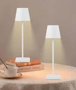 핫 세일 도매 휴대용 LED 테이블 램프, 3 단계 밝기 금속 책상 램프 화이트