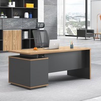 Escritorio Ejecutivo de Madera Resistente, Escritorio para Computadora con Diseño Moderno para el Hogar o la Oficina, Marca HY