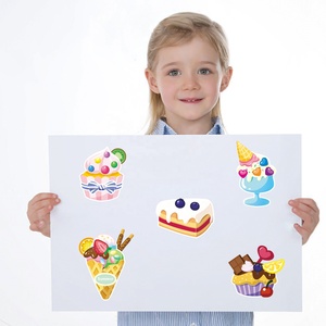 Paquet de 8 pièces d'autocollants de puzzle de gâteau de dessert, autocollants d'éducation précoce pour enfants, jouets éducatifs pour bébé, bricolage - Product Image 4