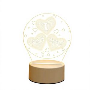 Nouvelle Lampe LED de Noël 3D Illusion Créative en Acrylique avec Photo Personnalisée, Base de Table/Bureau, Décoration Chambre Enfant, Veilleuse LOVE - Product Image 5