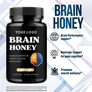 Suplemento Nootrópico Herbal, Cápsulas <span class=keywords><strong>de</strong></span> <span class=keywords><strong>Miel</strong></span> para el Cerebro con Bacopa Monnieri, Ginkgo Biloba y Melena <span class=keywords><strong>de</strong></span> León, Apoyo para la Memoria y la Claridad Mental - Product Image 4