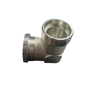 Raccord de compression fileté en acier inoxydable 90 degrés 1CFL9/1DFS9, connecteur à bride hydraulique à angle droit, taille métrique - Product Image 1