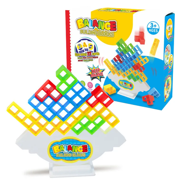 킹 월드 조립 diy 재미있는 게임 플라스틱 어린이 놀이 타워 벽돌 균형 쌓기 장난감 빌딩 블록