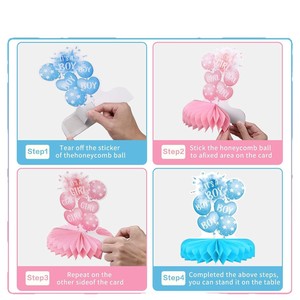 Décorations de table en nid d'abeille DAMAI pour révélation du sexe, fournitures de présentation de table en nid d'abeille pour fête de révélation du sexe et baby shower - Product Image 4