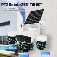 Wistino 4G Farm Solar Camera 3 Lens PIR Human Motion Tracking Alarm Night Vision Full Color Solar Powered Security Camera