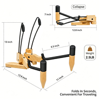 Factory OEM Foldable Natural Wooden Guitar Stand Floor Holder for Acoustic Classical Electric Bass Guitar Cello