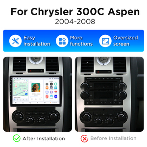 วิทยุติดรถยนต์ Junsun ระบบไร้สาย Carplay สำหรับ Chrysler 300C ปี 2004-2007 พร้อมระบบนำทาง GPS มัลติมีเดีย Android บลูทูธ เครื่องเล่นวิดีโอ - Product Image 2